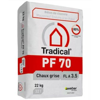 Chaux grise TRADICAL PF70 FL A 3.5, sac de 22KG