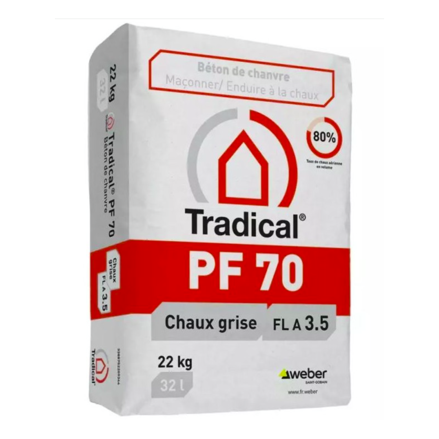 Chaux grise TRADICAL PF70 FL A 3.5, sac de 22KG