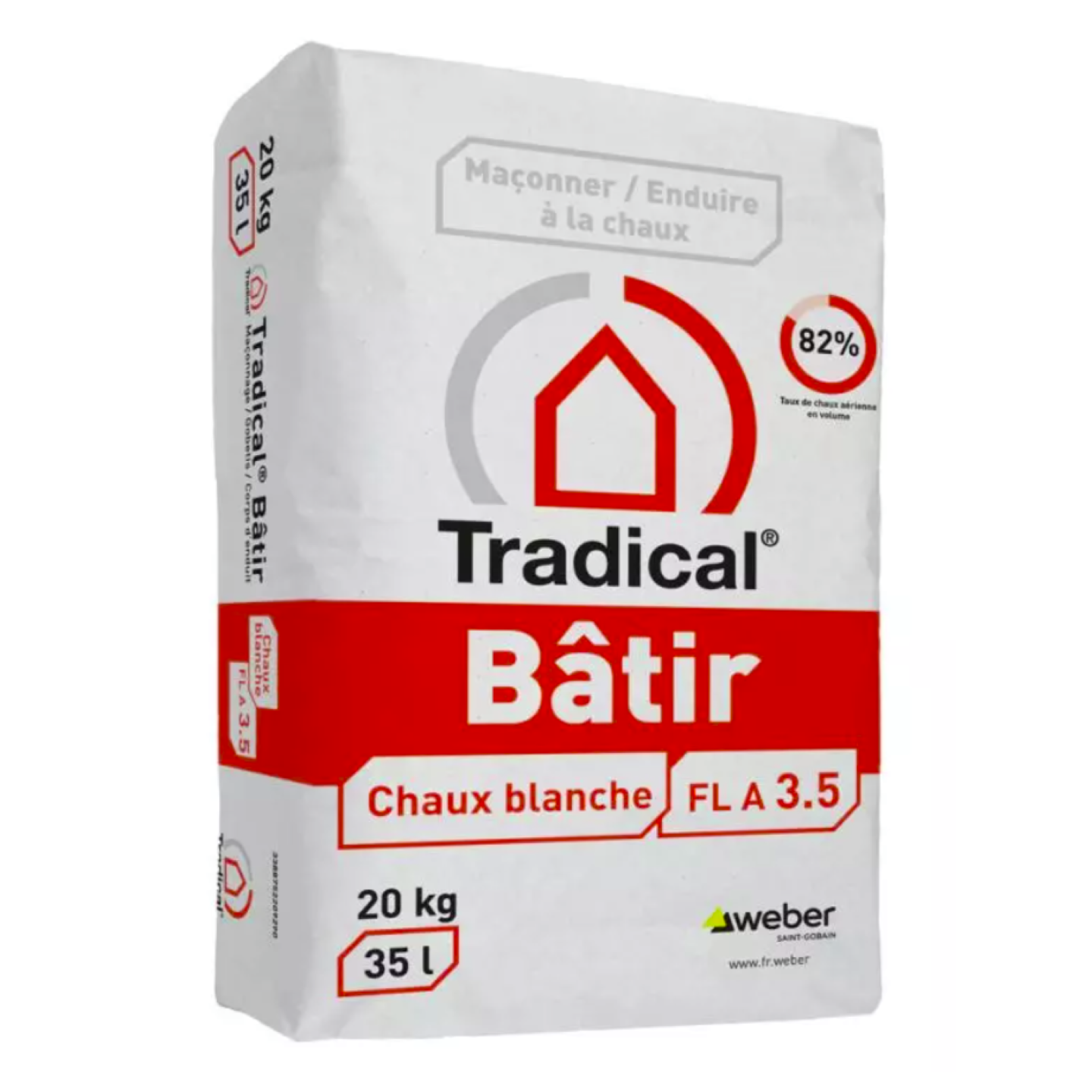 Chaux blanche TRADICAL BATIR FL A 3.5, sac de 20KG