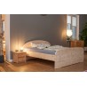 Lit en pin arole, bois massif, sans métal, personnalisable - HARMONIE