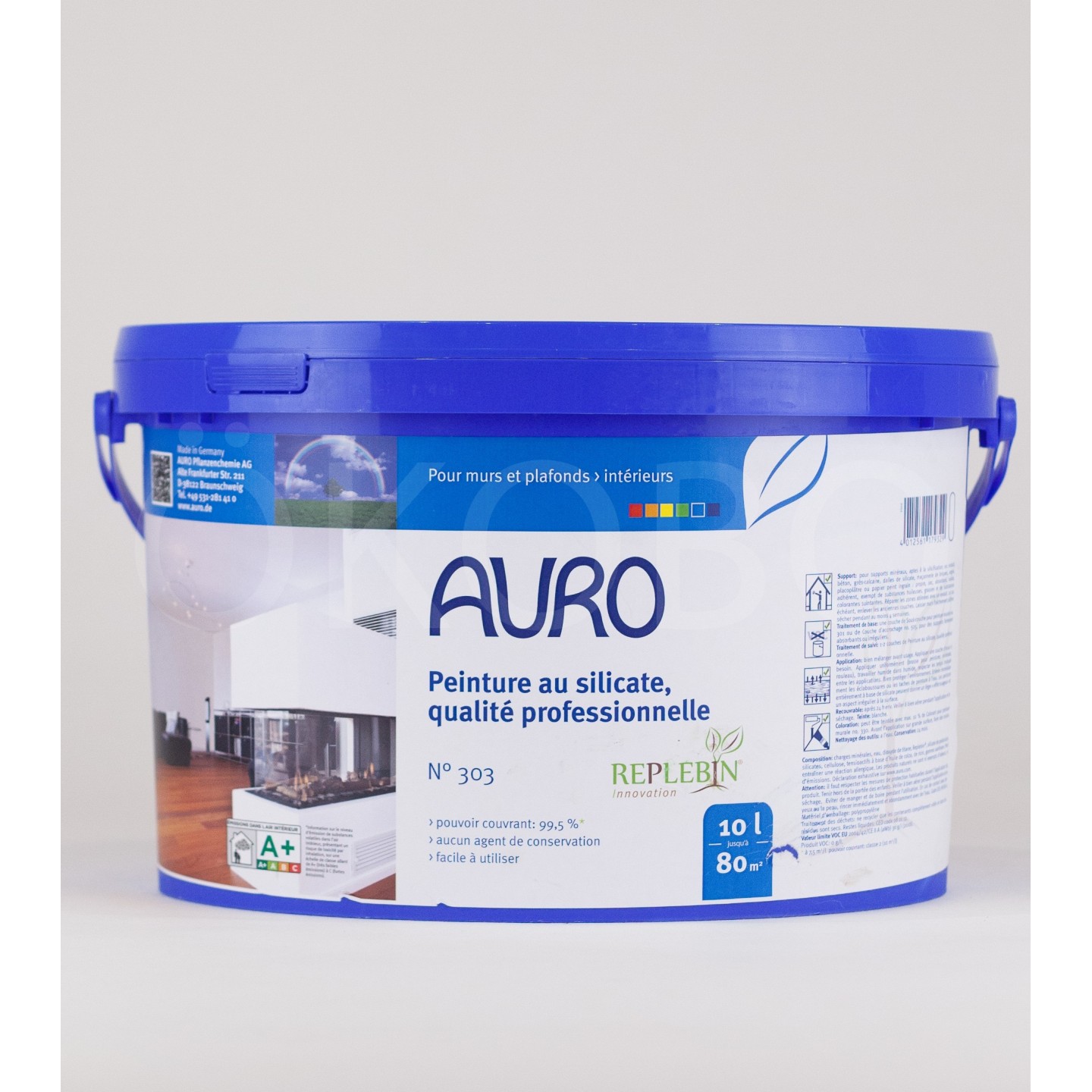 Peinture au silicate qualité professionnelle N°303 10l - AURO