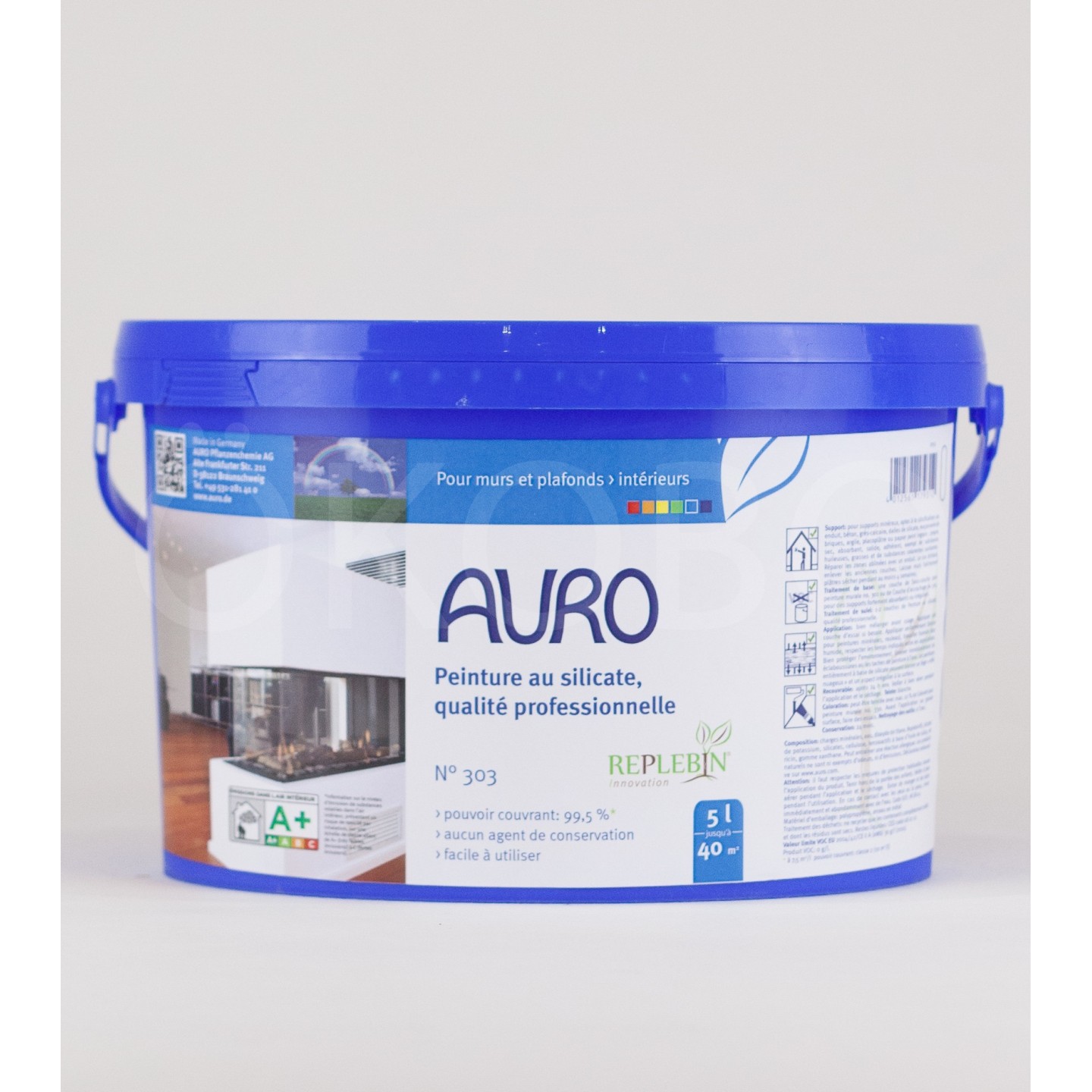 Peinture au silicate qualité professionnelle N°303 5l - AURO