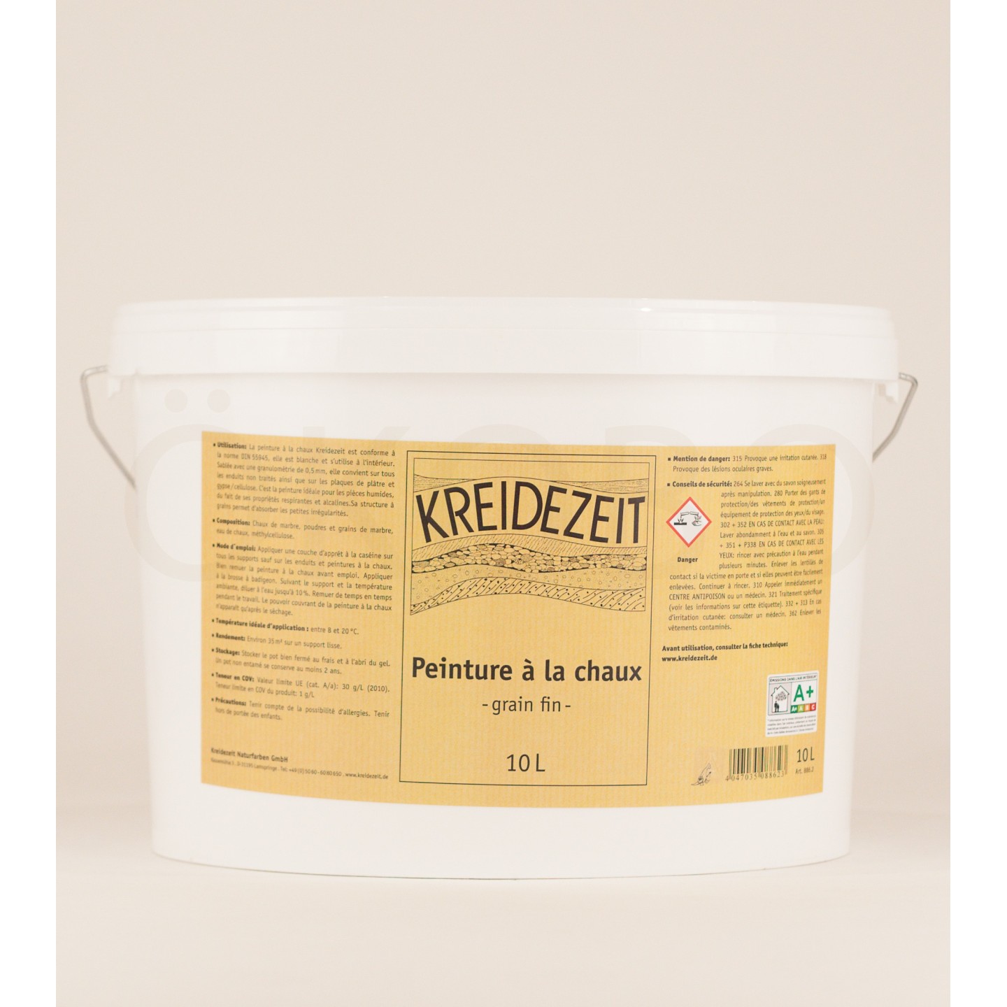 Peinture à la chaux Grain fin - KREIDEZEIT - 10L