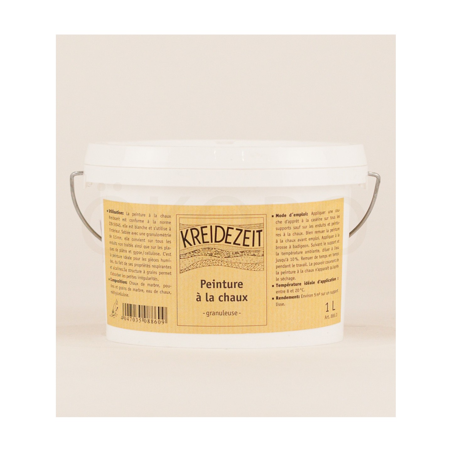 Peinture à la chaux Grain fin - KREIDEZEIT - 1L