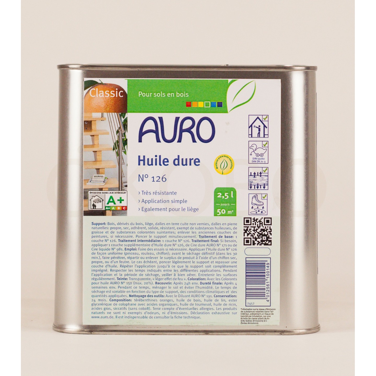 Huile dure N°126 - AURO - 2,5l